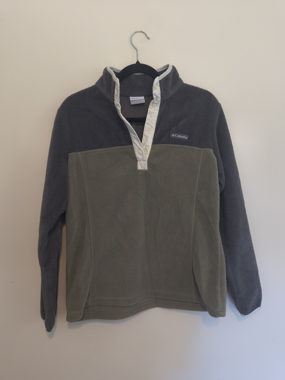Columbia Two-Tone Fleece Snap Pullover - Olive & Charcoal